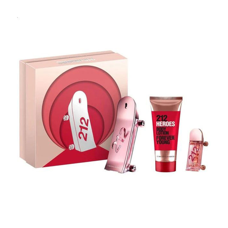 Парфумований набір жіночий Carolina Herrera 212 Heroes Her Giftset (парфумована вода, 80 мл + лосьйон для тіла, 100 мл + парфумована вода, 10 мл)